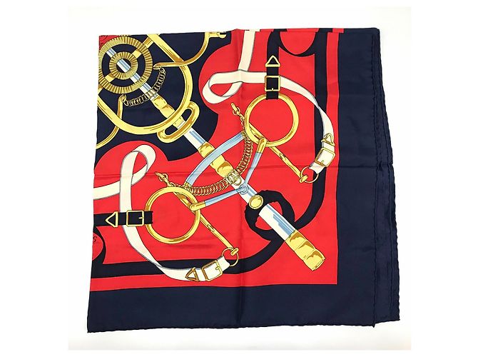 Hermès Bufanda de seda Hermes Eperon dor rojo Roja - vista 4