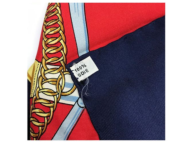 Hermès Bufanda de seda Hermes Eperon dor rojo Roja - vista 6