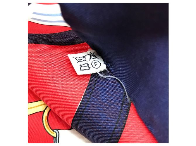 Hermès Bufanda de seda Hermes Eperon dor rojo Roja - vista 7