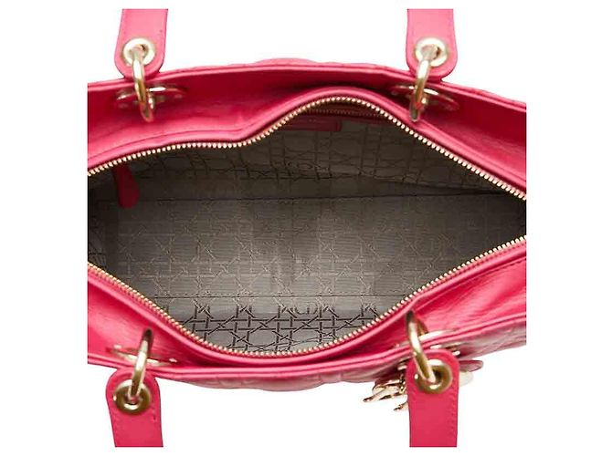Borsa in pelle Lady Dior rosa - vista 4