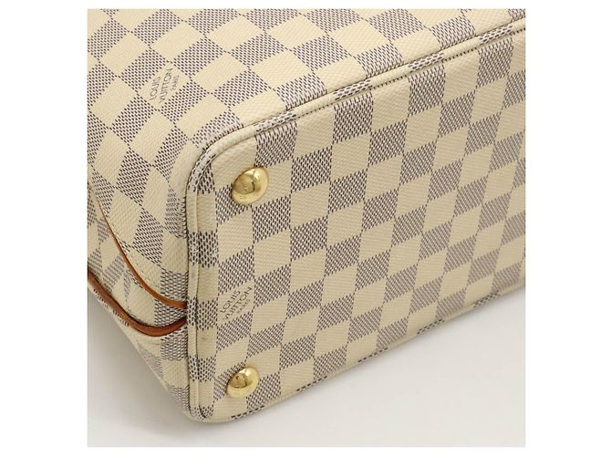 Borsa Tote Louis Vuitton Damier Azur Calvi N41449 Bianco - vista 3