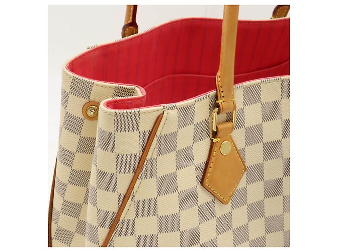 Borsa Tote Louis Vuitton Damier Azur Calvi N41449 Bianco - vista 5