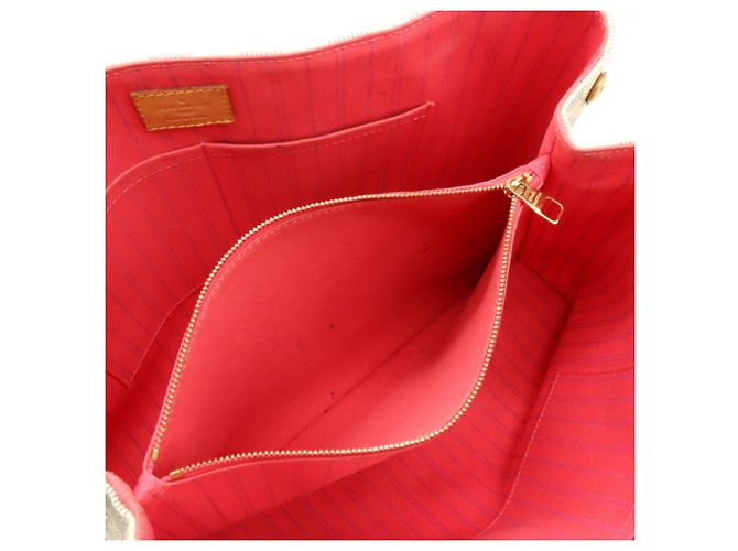 Borsa Tote Louis Vuitton Damier Azur Calvi N41449 Bianco - vista 8