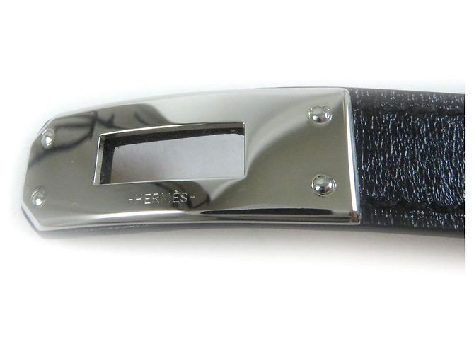 Hermès Bracciale Hermes Kelly DeBultour in Box Calf T3 Nero - vista 10