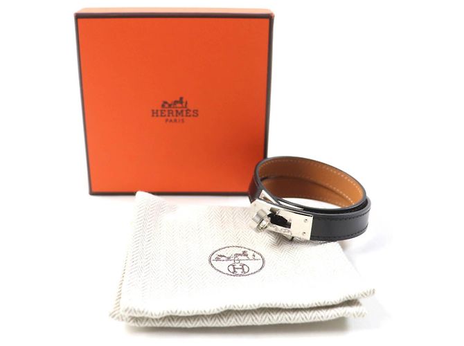 Hermès Bracciale Hermes Kelly DeBultour in Box Calf T3 Nero - vista 2