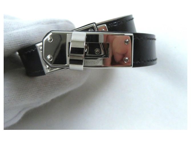 Hermès Bracciale Hermes Kelly DeBultour in Box Calf T3 Nero - vista 9