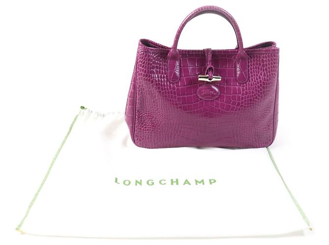 Sac fourre-tout en cuir embossé crocodile Longchamp Rozo - vue 2