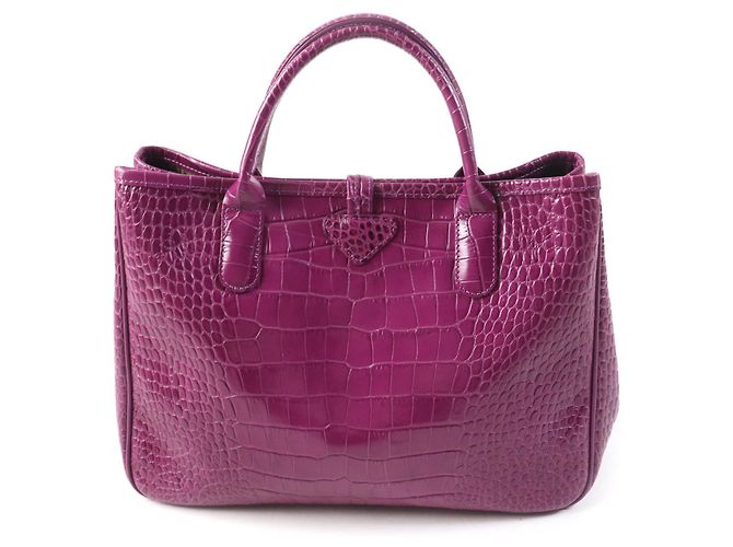 Sac fourre-tout en cuir embossé crocodile Longchamp Rozo - vue 3
