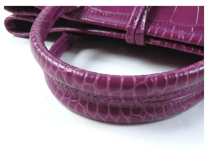 Sac fourre-tout en cuir embossé crocodile Longchamp Rozo - vue 6