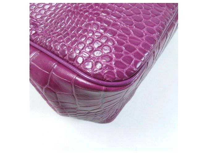 Sac fourre-tout en cuir embossé crocodile Longchamp Rozo - vue 7
