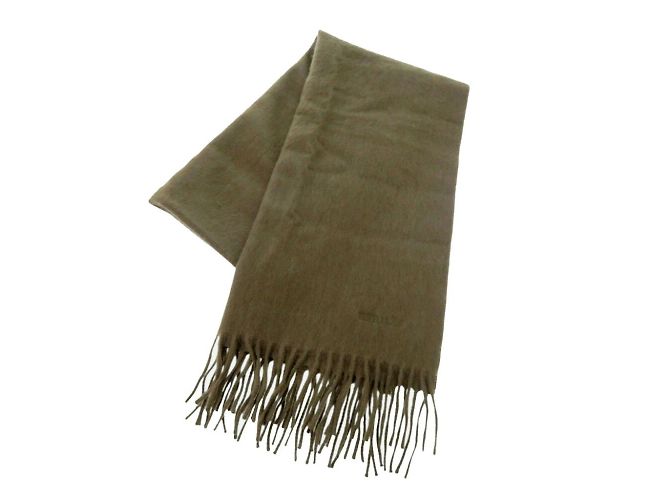 Hermès Stola in cashmere khaki Hermes Cachi - vista 2