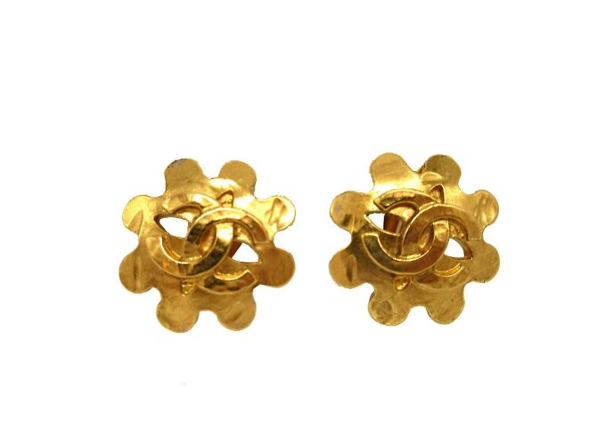 Orecchini in metallo dorato Chanel Coco Marca 94P D'oro - vista 2