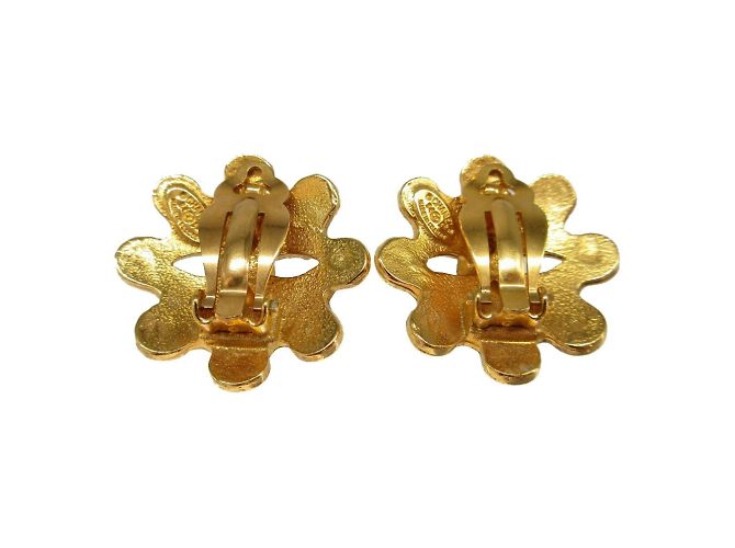 Orecchini in metallo dorato Chanel Coco Marca 94P D'oro - vista 3