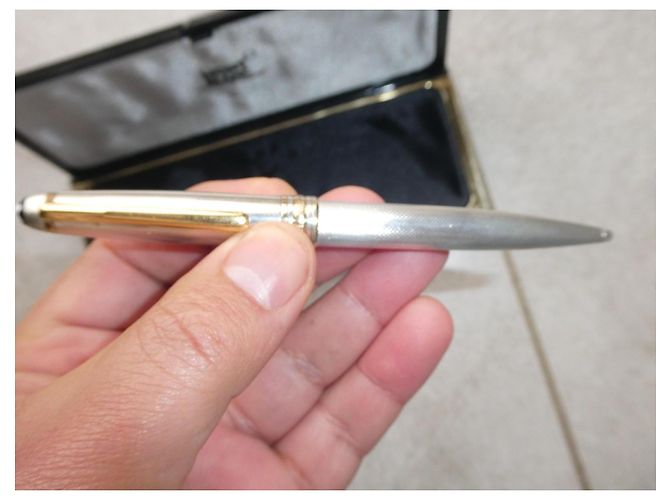 stylo a bille montblanc en argent 925 avec boite - vue 2