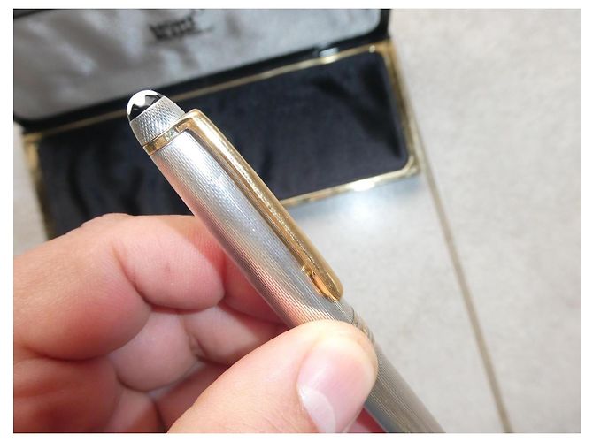 stylo a bille montblanc en argent 925 avec boite - vue 3
