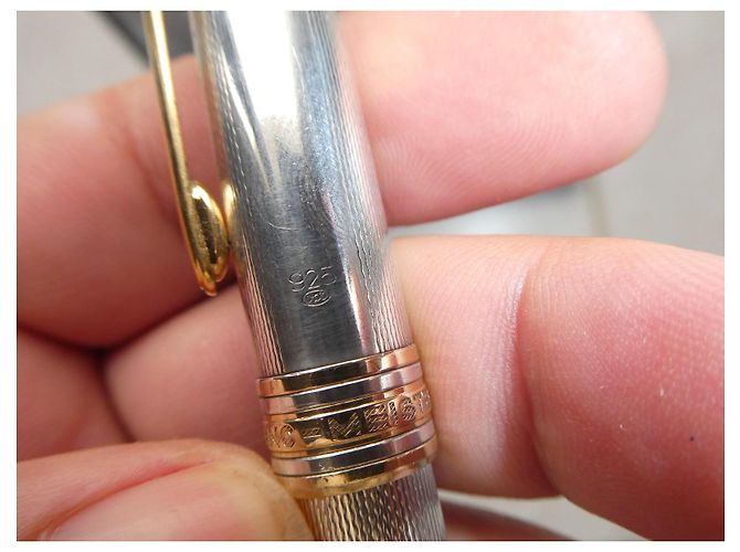 stylo a bille montblanc en argent 925 avec boite - vue 8