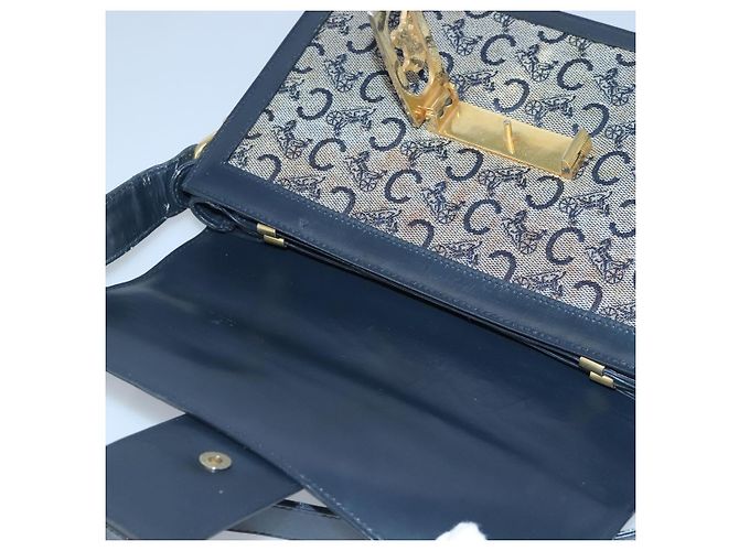 Céline Borsa a tracolla CELINE C Sulky in tela Navy Auth 99408 Blu navy - vista 10