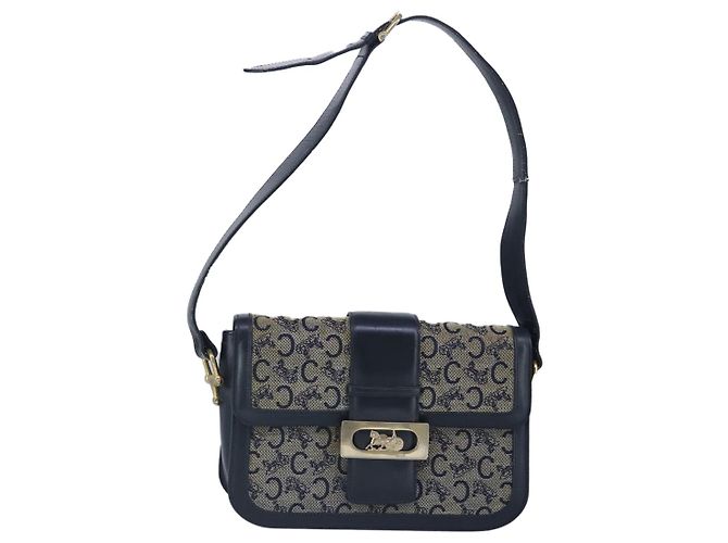 Céline Borsa a tracolla CELINE C Sulky in tela Navy Auth 99408 Blu navy - vista 13