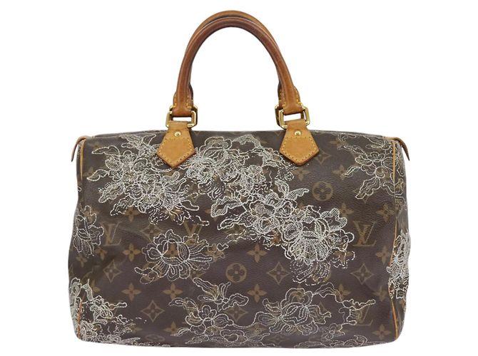 LOUIS VUITTON Monogram Dentelle Speedy 30 Borsa a Mano M95397 LV Auth 100137 Monogramma - vista 13