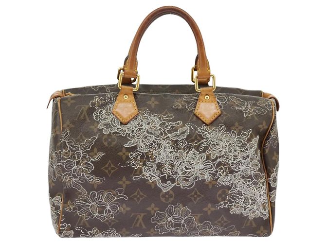 LOUIS VUITTON Monogram Dentelle Speedy 30 Borsa a Mano M95397 LV Auth 100137 Monogramma - vista 2