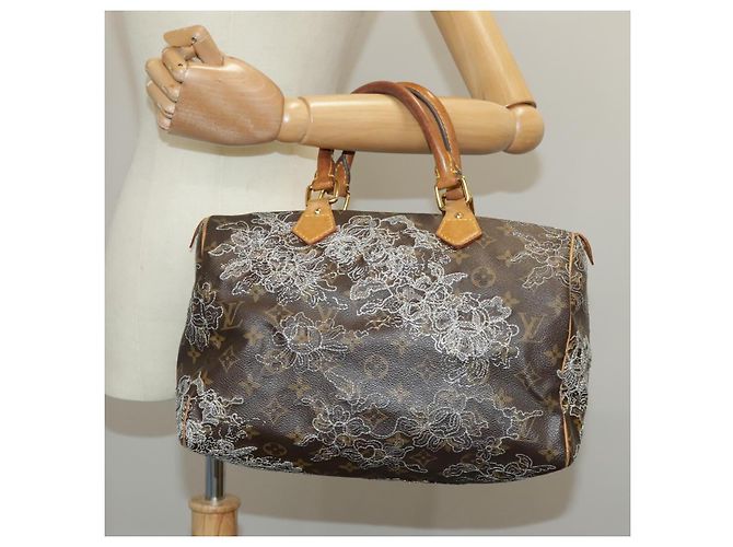 LOUIS VUITTON Monogram Dentelle Speedy 30 Borsa a Mano M95397 LV Auth 100137 Monogramma - vista 26