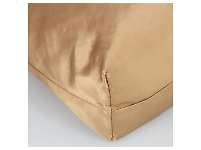 PRADA Borsa Tote Satinata Oro Auth bs19851 D'oro - vista 14