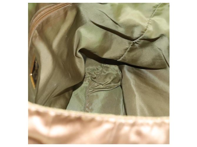 PRADA Borsa Tote Satinata Oro Auth bs19851 D'oro - vista 18