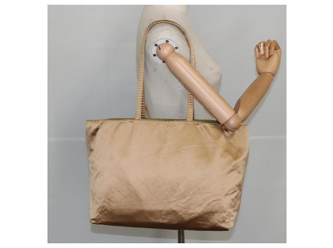 PRADA Borsa Tote Satinata Oro Auth bs19851 D'oro - vista 21