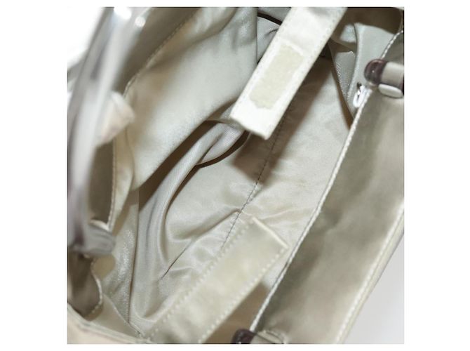 PRADA Borsa Tote Satin plastica Argento Argento Auth bs19572 - vista 10