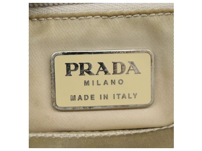 PRADA Borsa Tote Satin plastica Argento Argento Auth bs19572 - vista 19