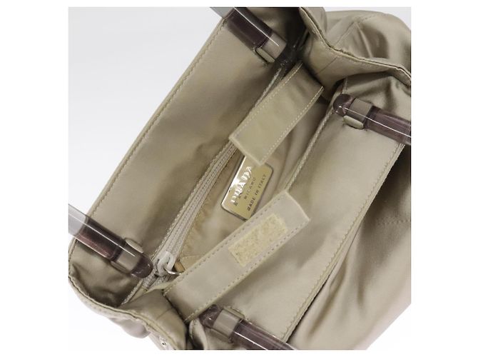 PRADA Borsa Tote Satin plastica Argento Argento Auth bs19572 - vista 21