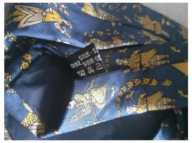 Cravatta Salvatore Ferragamo in seta blu navy - vista 2