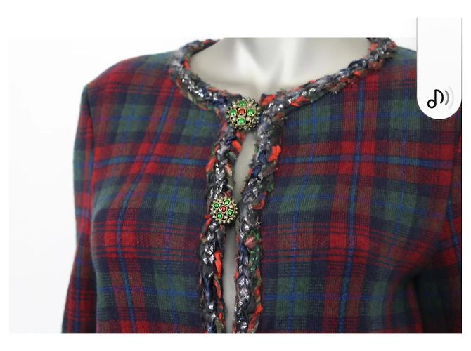 Chanel Kaschmirjacke Karomuster Mehrfarben - Ansicht 6
