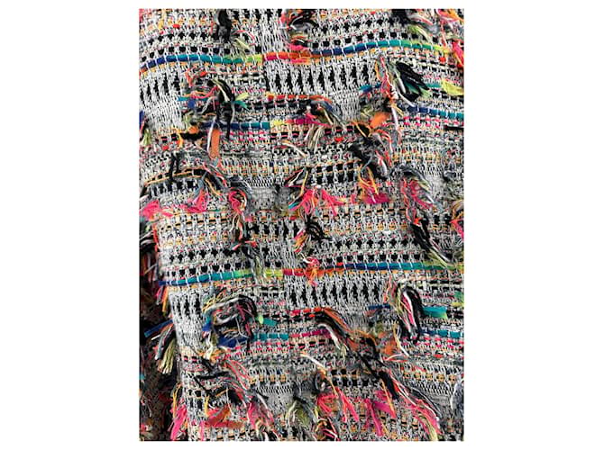 Chanel Giacca in tweed multicolore SS2017 Rosa Blu Verde Arancione - vista 6