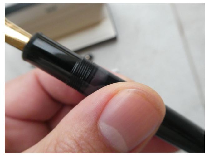 Vintage Montblanc 146 Meisterstück Kolbenfüller mit Box, Goldfeder Schwarz - Ansicht 12