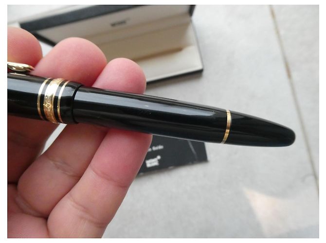 Vintage Montblanc 146 Meisterstück Kolbenfüller mit Box, Goldfeder Schwarz - Ansicht 5