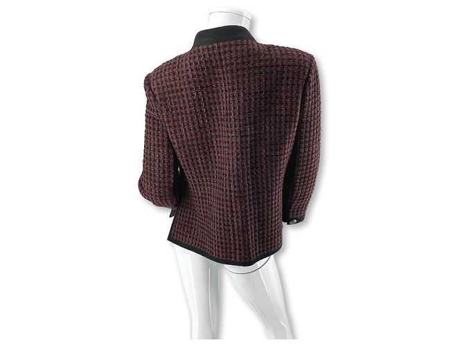 Chanel FW2015 Tweedjacke Rot Grün Bordeaux - Ansicht 8