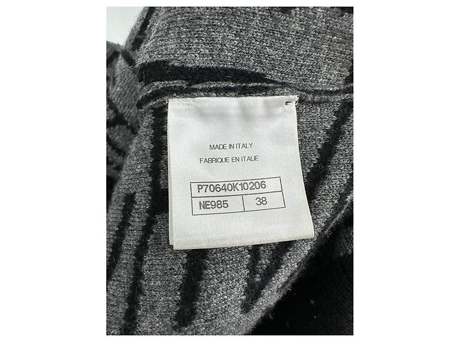 Chanel Kapuzensweater aus Kaschmir Schwarz Grau Anthrazitgrau Silber Hardware - Ansicht 6