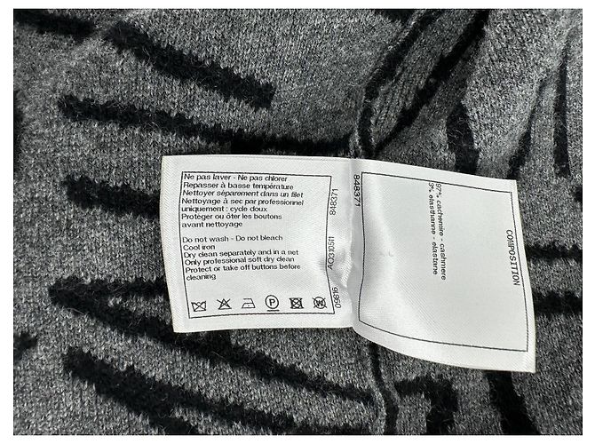 Chanel Kapuzensweater aus Kaschmir Schwarz Grau Anthrazitgrau Silber Hardware - Ansicht 7