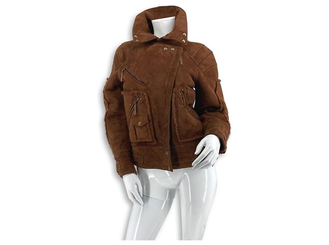Christian Dior Shearling-Jacke Dior von Galliano Braun Hellbraun - Ansicht 3