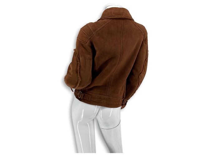 Christian Dior Shearling-Jacke Dior von Galliano Braun Hellbraun - Ansicht 4