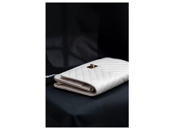 Borsa Chanel Wallet on Chain 2.55 Crema - vista 11
