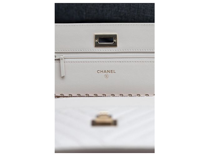 Borsa Chanel Wallet on Chain 2.55 Crema - vista 4