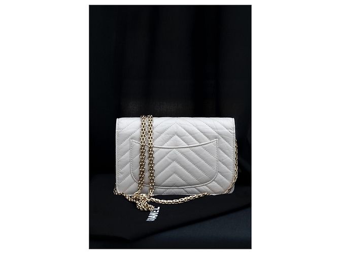 Borsa Chanel Wallet on Chain 2.55 Crema - vista 8