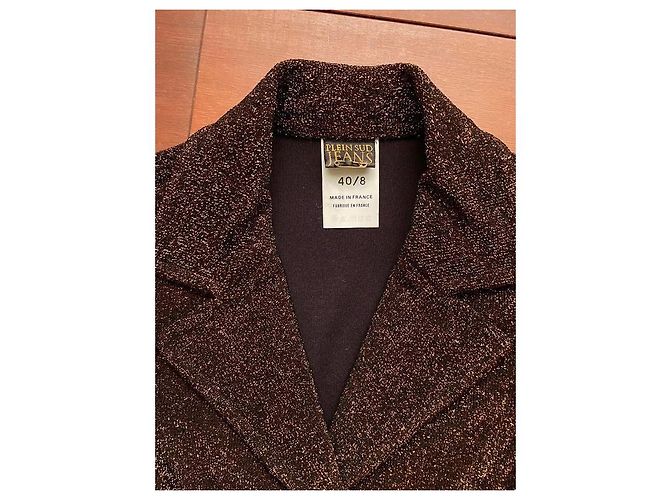Giacca corta Plein Sud in Lurex oro rame D'oro Metallico - vista 3