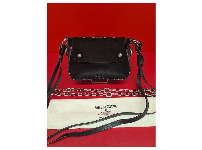 ZADIG & VOLTAIRE Borsa Kate Moss Edizione Limitata A Mano Suede Nero. - vista 6