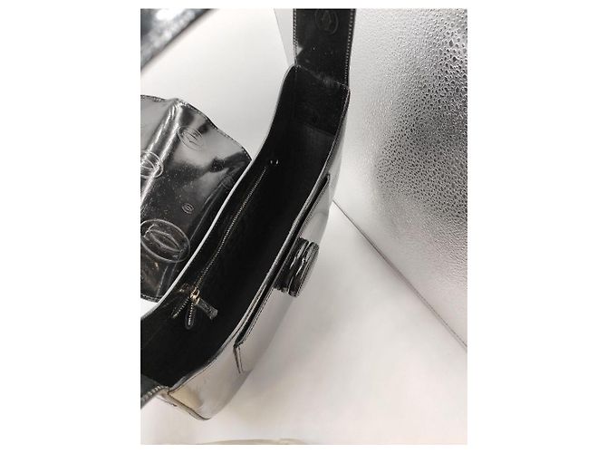 Cartier Borsa a spalla in pelle verniciata nera - vista 2