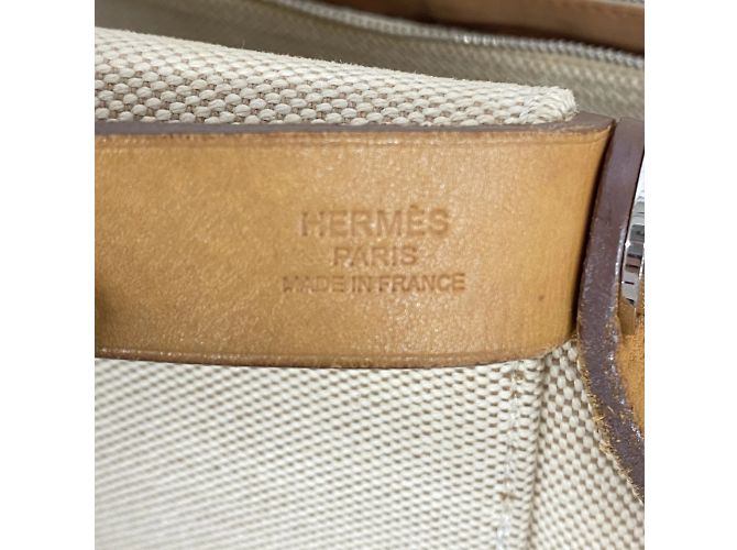 Hermès Borsa Hermes Cabag PM in Toile H marrone - vista 5
