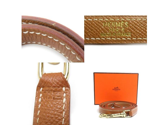 Hermès Laisse Kelly Dog Hermes en cuir marron - vue 5