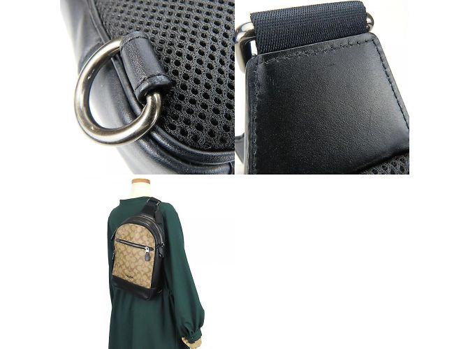 Borsa a spalla in pelle firmata Coach Nero Cachi - vista 10